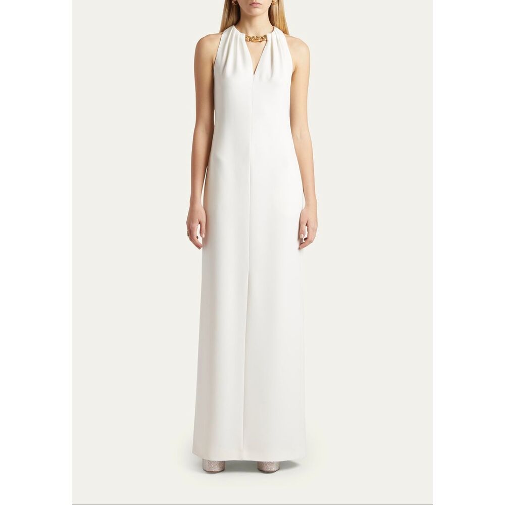 VALENTINO GARAVANI Chain Collar Keyhole Column Gown IT 40/US 4 $7000